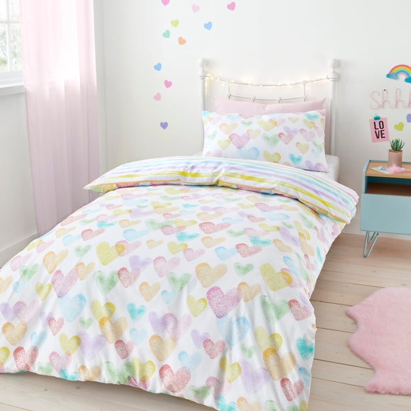 Rainbow Hearts Duvet Cover and Pillowcase Set - image 1