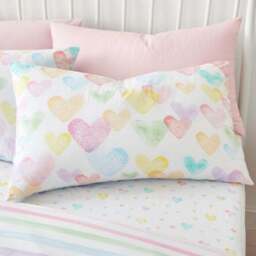 Rainbow Hearts Duvet Cover and Pillowcase Set - thumbnail 3