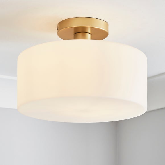 Amelie Opal Glass Flush Ceiling Light - image 1