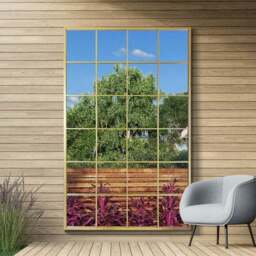 Fenestra Modern Rectangle Window Indoor Outdoor Full Length Wall Mirror - thumbnail 2