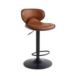 Donte Adjustable Height Swivel Bar Stool, Faux Leather - thumbnail 6