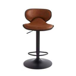 Donte Adjustable Height Swivel Bar Stool, Faux Leather - thumbnail 5