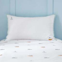 Embroidered Boats Cotton Duvet Cover and Pillowcase Set - thumbnail 2