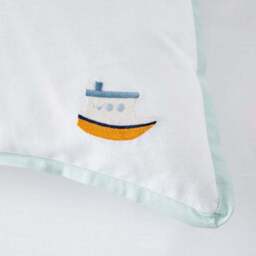 Embroidered Boats Cotton Duvet Cover and Pillowcase Set - thumbnail 3