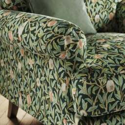 Jolene William Morris Bird & Pomegranate Print Velvet Snuggle Chair - thumbnail 4