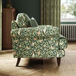 Jolene William Morris Bird & Pomegranate Print Velvet Snuggle Chair - thumbnail 3