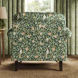 Jolene William Morris Bird & Pomegranate Print Velvet Snuggle Chair - thumbnail 2