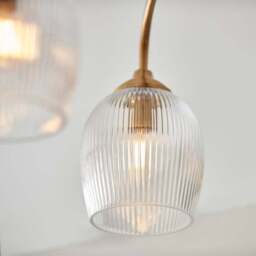 Vogue Leroy 3 Light Ribbed Semi Flush Ceiling Light - thumbnail 3