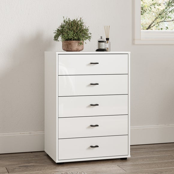 Wiemann Kahla Glass Fronted Small 5 Drawer Chest - image 1