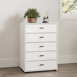 Wiemann Kahla Glass Fronted Small 5 Drawer Chest - thumbnail 1