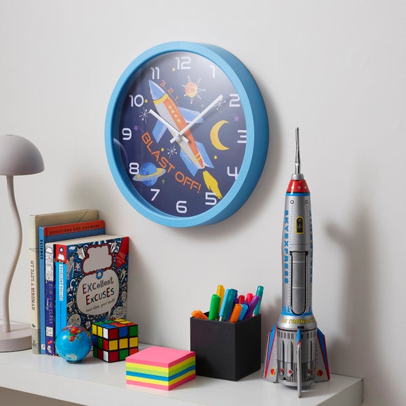 Space Blast Off Round Wall Clock - image 1