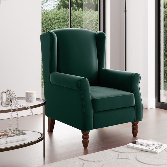 Wingback Chair Green Velvet Chair Dunelm Oswald Window Dunelm