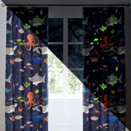 Sea Life Multicoloured Pencil Pleat Curtain - thumbnail 3