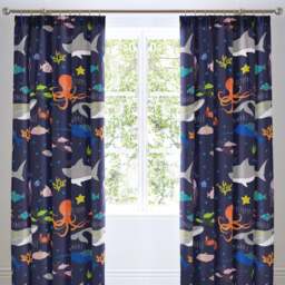 Sea Life Multicoloured Pencil Pleat Curtain