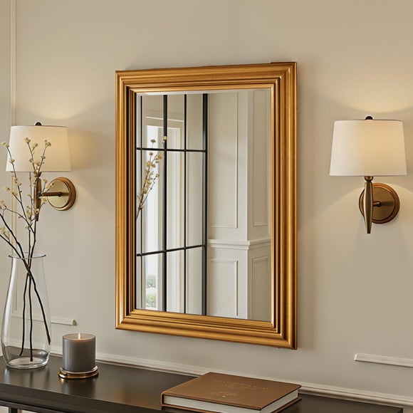 Yearn Contemporary Framed Bevelled Rectangle Wall Mirror - image 1
