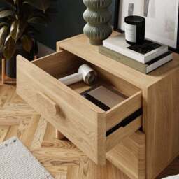 Hatton 2 Drawer Wide Bedside Table - thumbnail 3