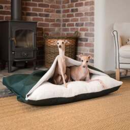Lords and Labradors Rhino Leather Sleepy Burrow Dog Bed - thumbnail 1