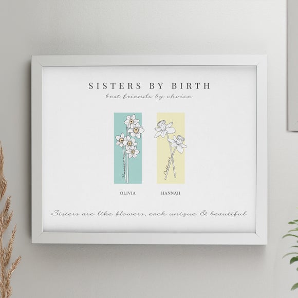 Personalised Birth Flower Family of 2 Framed Print - image 1