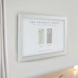 Personalised Birth Flower Family of 2 Framed Print - thumbnail 2