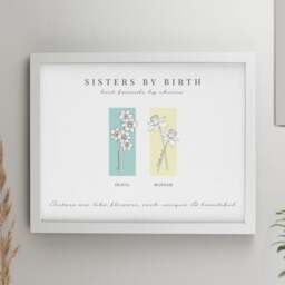 Personalised Birth Flower Family of 2 Framed Print - thumbnail 1