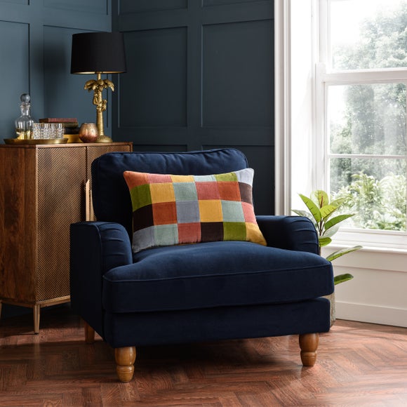 Clara Patchwork Velvet Rectangle Cushion - image 1