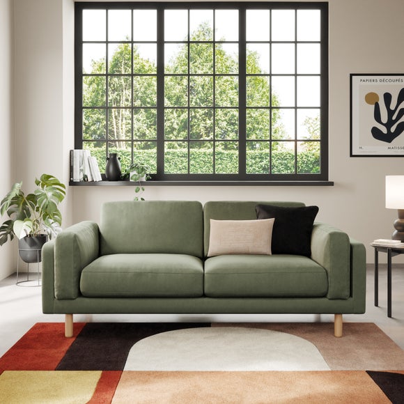 Newton Matte Plush Velvet 3 Seater Sofa - image 1