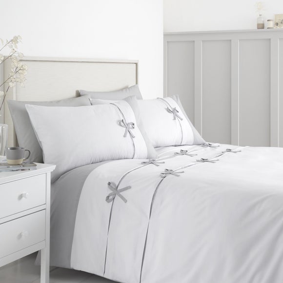 Catherine Lansfield Milo Bow Duvet Cover & Pillowcase Set - image 1