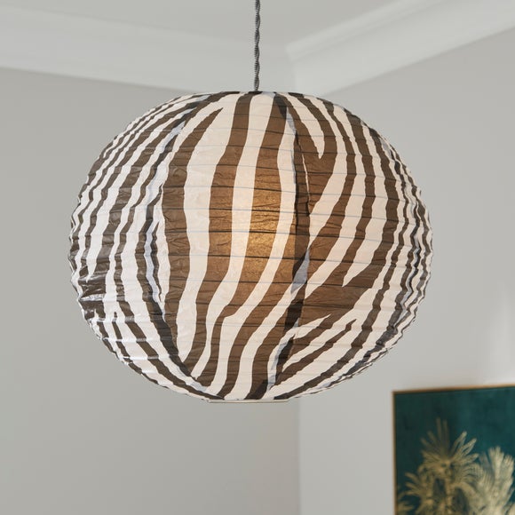 Zebra Print Easy Fit Round Pendant Shade - image 1