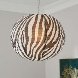 Zebra Print Easy Fit Round Pendant Shade - thumbnail 1