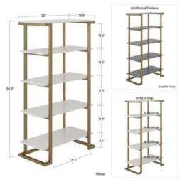 Cosmo Living Camila 5 Shelf Bookcase - thumbnail 5