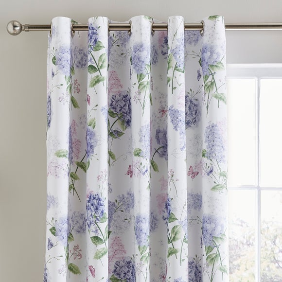 Wild Hydrangea Polycotton Eyelet Blackout Curtains - image 1