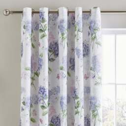 Wild Hydrangea Polycotton Eyelet Blackout Curtains - thumbnail 1