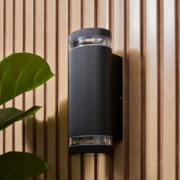 Hazel Ribbed 2 Light Outdoor Wall Light - image 1