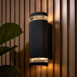 Hazel Ribbed 2 Light Outdoor Wall Light - thumbnail 2