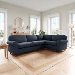 Flori Soft Chenille Corner Sofa - thumbnail 1