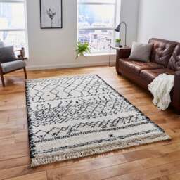 Black and White Boho 5402 Rug - thumbnail 1