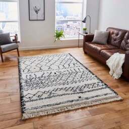 Black and White Boho 5402 Rug - thumbnail 2