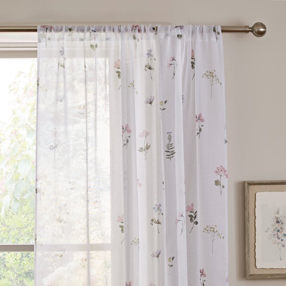 Pressed Floral Slot Top Voile Panel - image 1