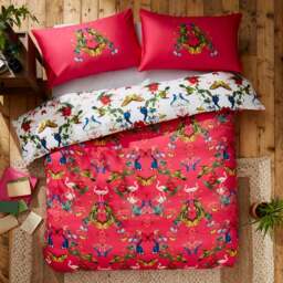 Tropical Kaleidoscope Cotton Duvet Cover & Pillowcase Set - thumbnail 1