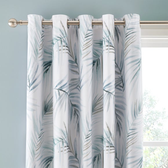 Serenity Palm Leaf Blackout Eyelet Curtains