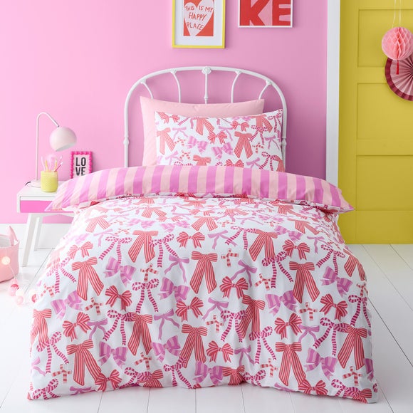 Bedlam Bow and Stripes Reversible Duvet Cover & Pillowcase Set - image 1