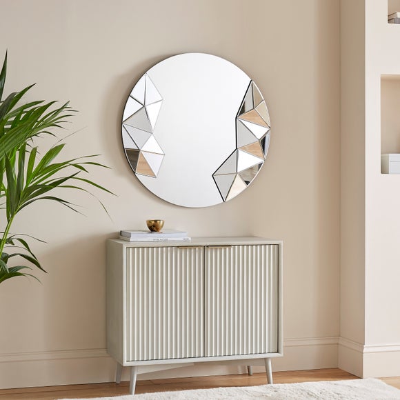 Chelsea Round 3D Geometric Wall Mirror - image 1