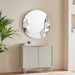 Chelsea Round 3D Geometric Wall Mirror - thumbnail 1