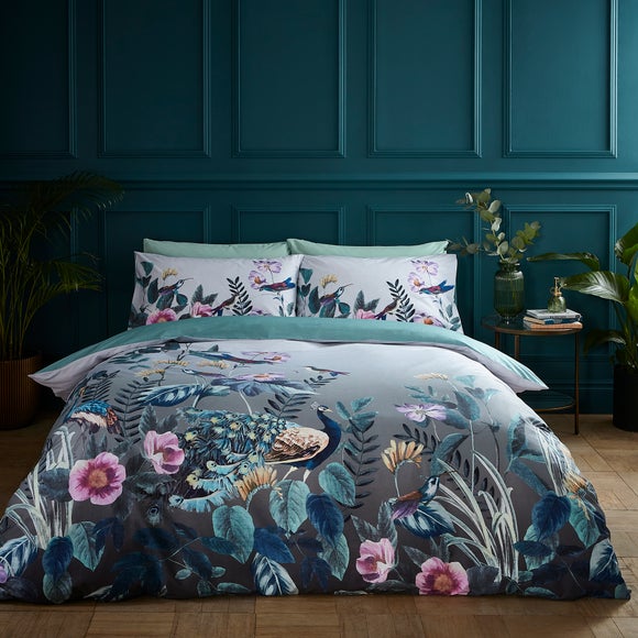 Peacock Gardenia Duvet Cover & Pillowcase Set