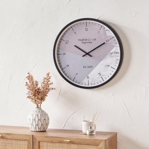 Geometric Marble Print Wall Clock - image 1
