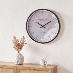 Geometric Marble Print Wall Clock - thumbnail 1