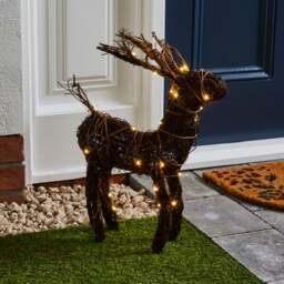 Woven Grass Light Up Deer - thumbnail 1