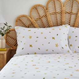 Pressed Floral 100% Cotton Duvet Cover & Pillowcase Set - thumbnail 4