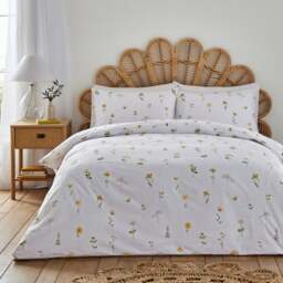 Pressed Floral 100% Cotton Duvet Cover & Pillowcase Set - thumbnail 1