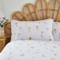 Pressed Floral 100% Cotton Duvet Cover & Pillowcase Set - thumbnail 2